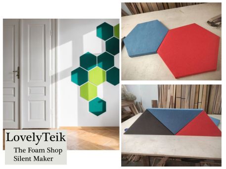 Hexagon Pyramid Fabric Acoustic Panel Design by LovelyTeik The Foam Shop