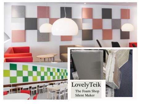 Square Design Fabric Acoustic Panel by LovelyTeik The Foam Shop. 3